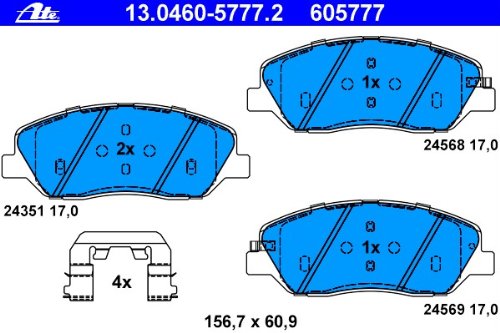 ATE GERMANY Disc Brake Pads SET Front HYUNDAI Santa Fe KIA SSANGYONG 2004-