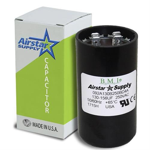 130-156 uF x 220/250 VAC - Packard PTMJ130 Start Capacitor - BMI Replacement # 092A130B250BD4A - Made in the USA