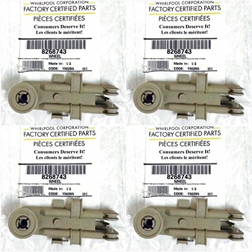 4 Pack WP8268743 Genuine OEM Whirlpool Dishwasher Rack Wheel Mount 8268743 ..#from-by#_appliancecarestore1~hee40131904694413