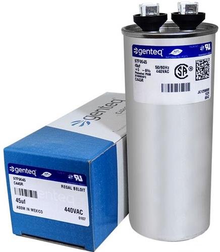 Westinghouse - 45 uF MFD x 440 VAC Genteq Replacement Capacitor Round # C445R / 97F9645