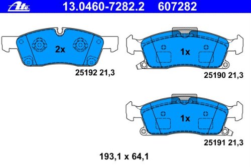 ATE GERMANY BRAKE PADS FRONT JEEP GRAND CHEROKEE IV MERCEDES M W166). GL X1662.1CDI-6.4 0064203820