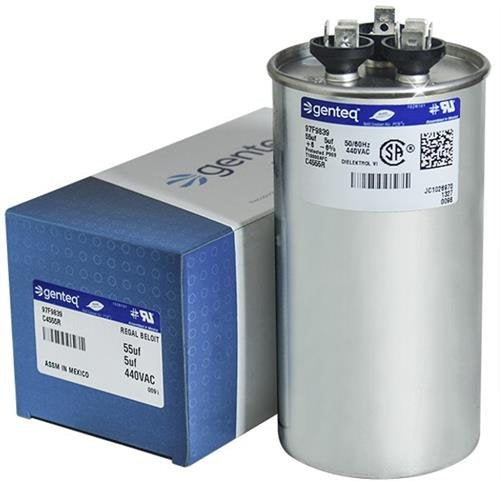 Westinghouse - 55 + 5 uF MFD x 440 VAC Genteq Replacement Dual Capacitor Round # C4555R / 97F9839