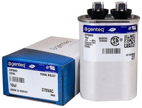 Aerovox Z50S3710M - 10 uF MFD x 370 VAC Genteq Replacement Capacitor Oval # C310L / 97F9002