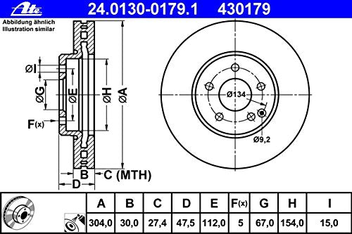 ATE GERMANY Mercedes W211 E320 E350 Set of 2 Brake Rotors Front Left and Right 2114211212