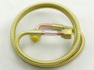 Armored Capillary W/One 1/4 SAE Fem Flr Connector Straight & One 90 Fitting