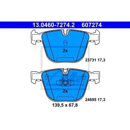 ATE GERMANY 13.0460-7274.2 Bremsbelagsatz, Scheibenbremse Hinterachse BMW