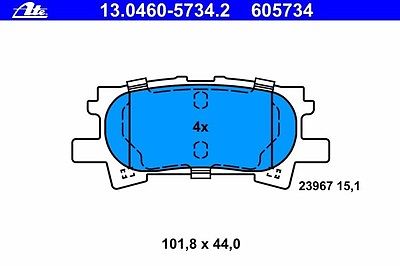 ATE GERMANY OEM Brake Pads SET Fits LEXUS Rx Suv TOYOTA Harrier MPV 0446648040