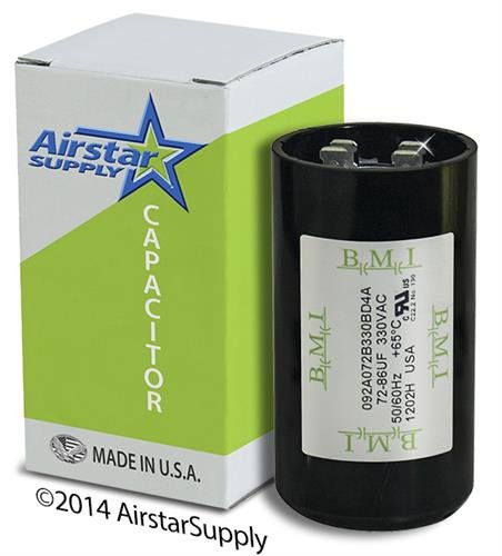 72-86 uF x 330 VAC - BMI Start Capacitor - # 092A072B330BD4A - Made in the USA