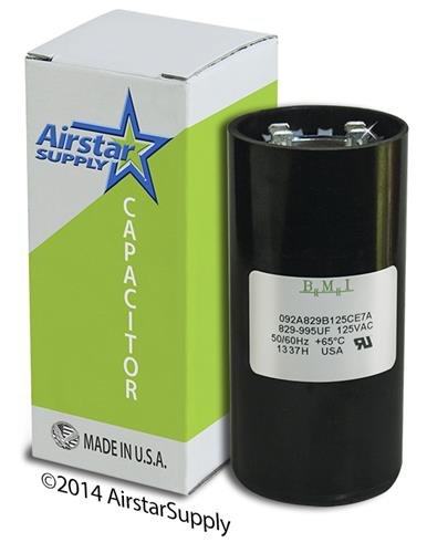 829-995 uF x 110/125 VAC - Pool Pump Motor Start Capacitor - BMI Replacement # 092A829B125CE7A - Made in the USA
