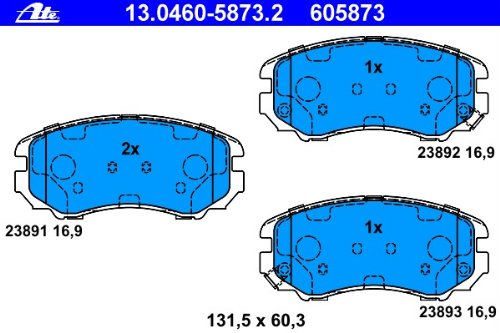 ATE GERMANY FRONT BRAKE PADS QUALITY TUCSON SPORTAGE 2005-2010 ELANTRA 2007-10