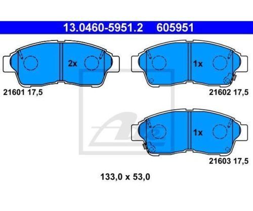 ATE GERMANY Brake Pad Set, disc brake 13.0460-5951.2