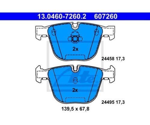 ATE GERMANY Brake Pad Set, disc brake 13.0460-7260.2 BMW X5 X6