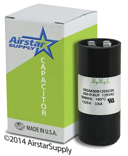 430-516 uF x 110/125 VAC - Packard PMJ430 Start Capacitor - BMI Replacement # 092A430B125AD2A - Made in the USA