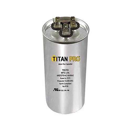 Titan TRCFD8075 Dual Rated Motor Run Capacitor Round MFD 80/7.5 Volts 440/370