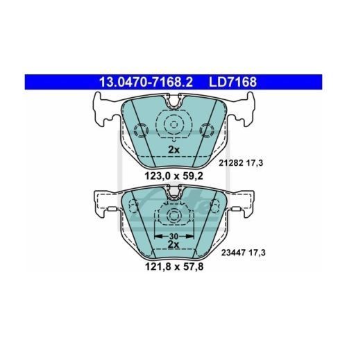 ATE GERMANY 13.0470-7168.2 Bremsbelagsatz, Scheibenbremse ATE Ceramic BMW 7er