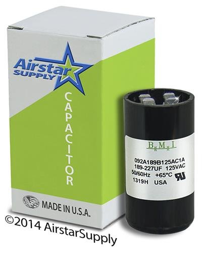 189 - 227 uF x 110 / 125 VAC - Pool Pump Motor Start Capacitor - VAC BMI Replacement # 092A189B125AC1A - Made in the USA