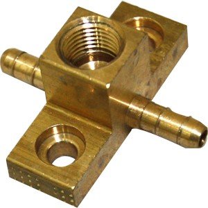 1/4 Barb X 1/4 Barb X 1/8 FPT Reducing Tee w/2 Hole Flange Mount Refrigeration Parts
