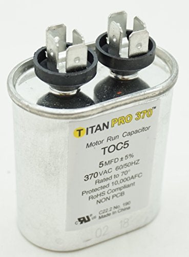 Packard TOC5 Motor Run Capacitor Oval / MFD: 5 / Volts: 370