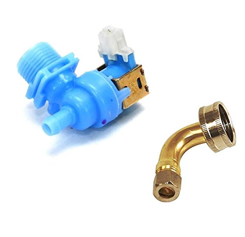 WPW10327249 and 34FHT (W10685193) Genuine Whirlpool OEM Water Valve and 34FHT Elbow Set for Whirlpool, Kenmore, KitchenAid Replaces W10327249, PS11752927, AP6019618