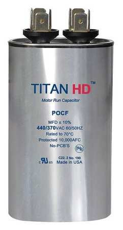 Motor Run Capacitor, 35 MFD, 440V, Oval