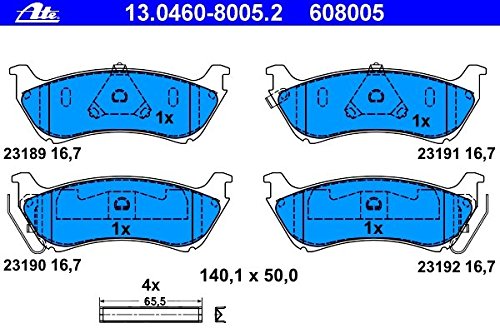 ATE GERMANY Mercedes W163 ML320 1998 - 2002 OEM Rear Brake Pad Set 1634200420