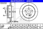 X2 ATE GERMANY Rear Disc Brake Rotor 1634210112 Mercedes MB ML320 ML350 ML430
