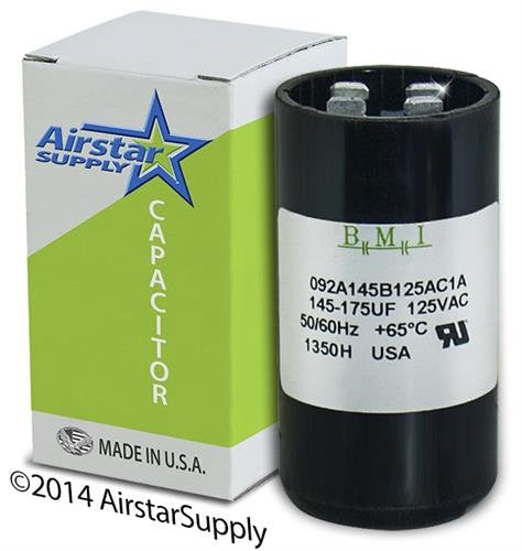 145-175 uF x 110/125 VAC - Packard PMJ145 Start Capacitor - BMI Replacement # 092A145B125AC1A - Made in The USA