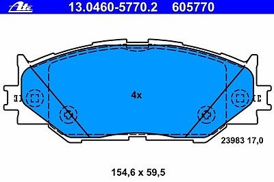 ATE GERMANY OEM Lexus TOYOTA OEM 06-08 IS250 Brake-Front Pads 0446553020