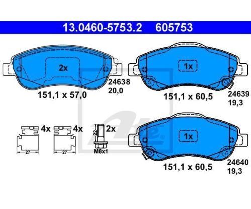 ATE GERMANY Brake Pad Set, disc brake 13.0460-5753.2 HONDA