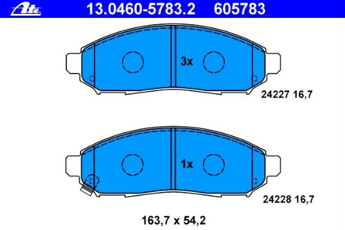 ATE GERMANY Disc Brake Pads SET Front Rear Axle Fits NISSAN Camiones Navara 2004-