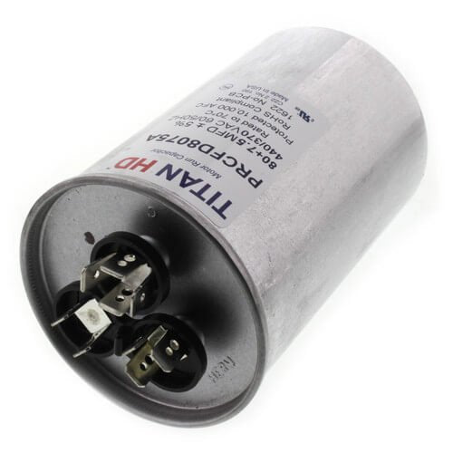 80/7.5 MFD Round Dual Motor Run Capacitor (440/370V)