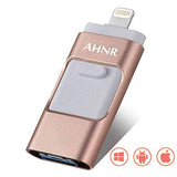 USB Flash Drives iPhone 128GB [3-in-1] OTG Jump Drive, AHNR Thumb Drives External Micro USB Memory Storage Pen Drive, USB 3.0 Flash Memory Stick iPhone, iPad, iOS, Android, PC
