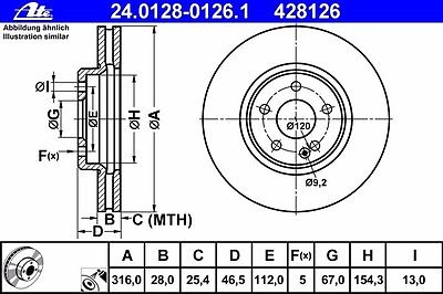 (X2)ATE GERMANY Mercedes (94-06 AMG) Brake Disc Front Rotor W202 C208 W210 S210