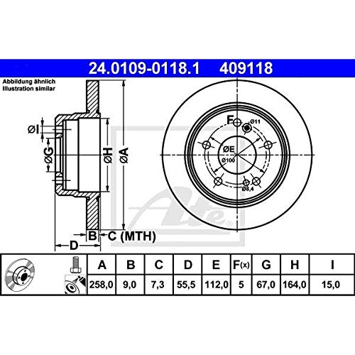 X2 ATE GERMANY OEM REAR BRAKE ROTORS 2014231212 93-96 MERCEDES C124 W124 190